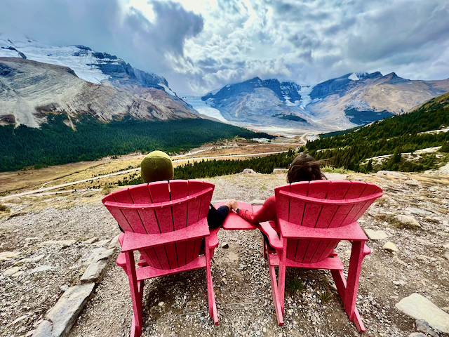 Red chairs on Wilco Pass